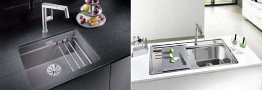 Küchenarbeitsplatten tauschen - Foto: Blanco Unterbauspüle versus aufliegender Spüle
